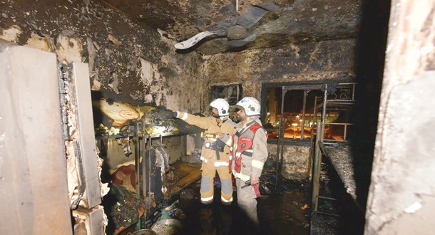 حريق «شقة عمالية» في المباركية